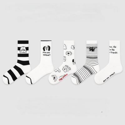 OLEL-2408 summer socks Simple cute with black&white series