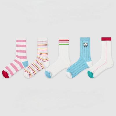 OLEL-2414 Ladies socks with strip pattern team