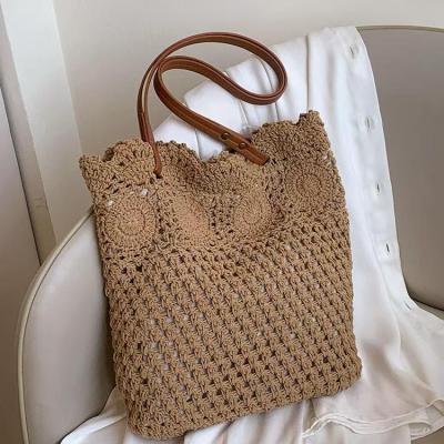 OE-B-524 knitting cutouts handbags，lady woven handbag